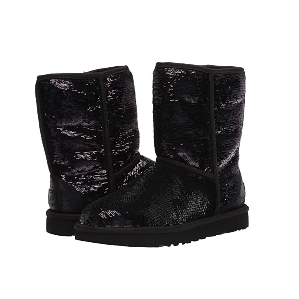 Short Classic Ugg’s With Black Sequins